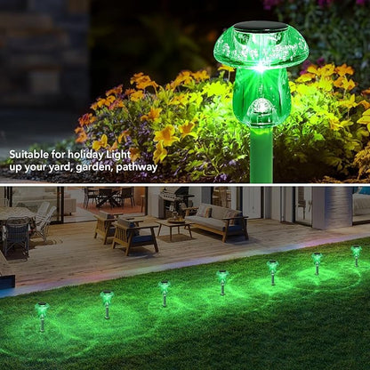 Benany Solar Lights Outdoor, St Patricks Day 8 Pack Mushroom Landscape Lights - Image 4