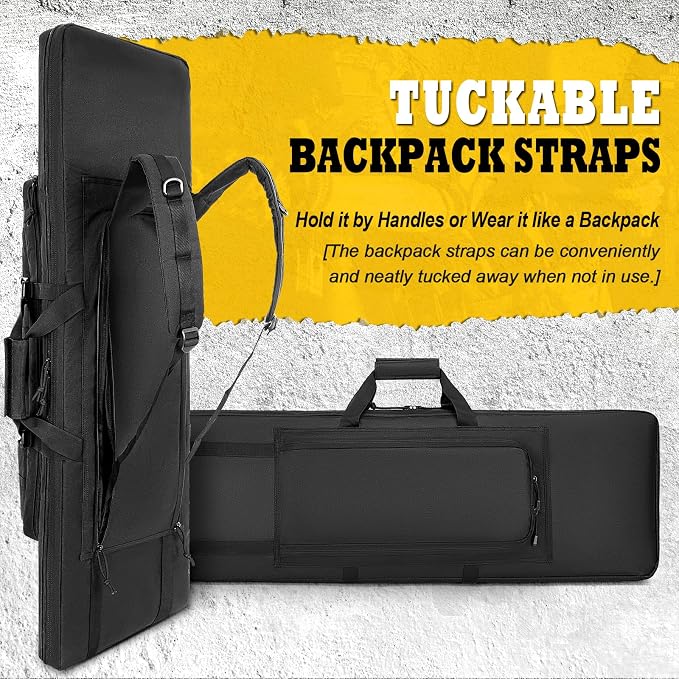 DULCE DOM 36 42 48 Inch Double Rifle Case, Tactical Soft Padded Backpack - Image 6