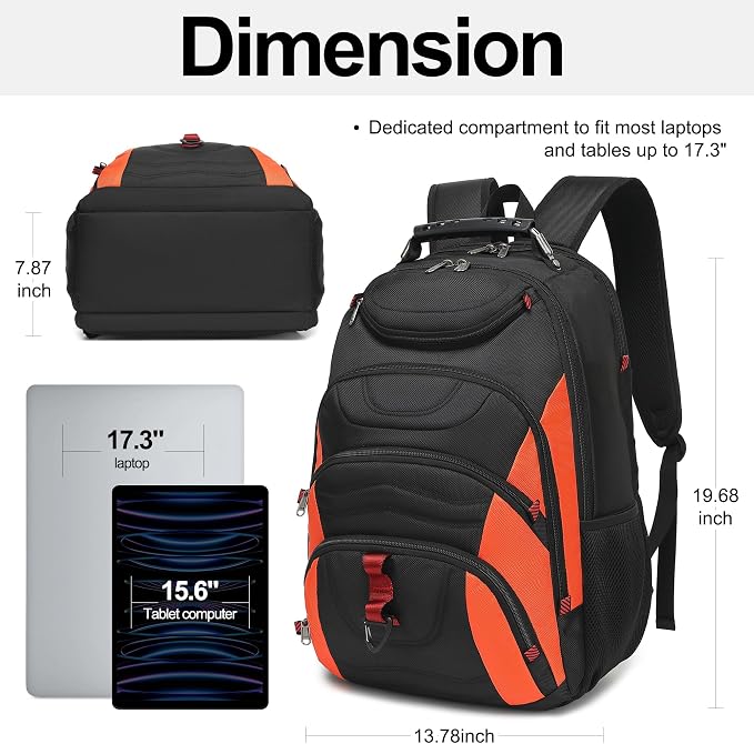 Boavan Laptop Backpack for men, 17.3 inch Laptop Bag - Image 2