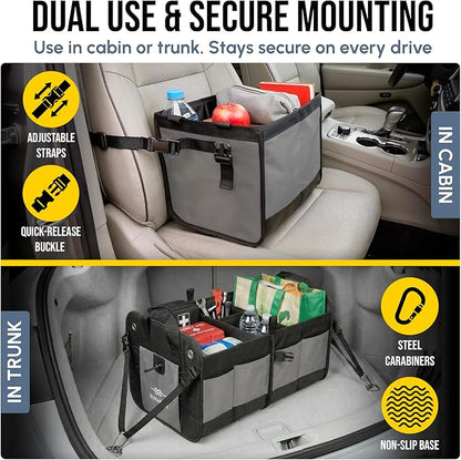 Modular 4-Section XL Trunk Organizer – Car Storage - Image 4