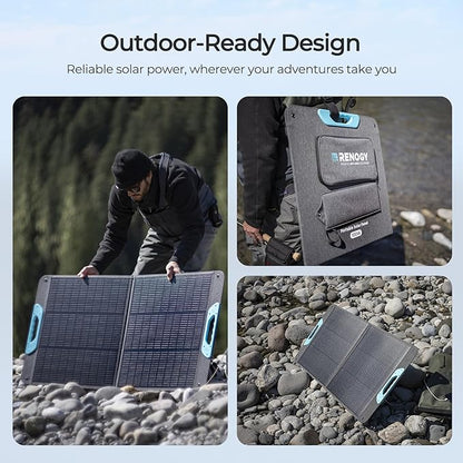 Renogy 100 Watt Solar Panel, N-Type 100W Portable Solar Panels w/Kickstands - Image 5