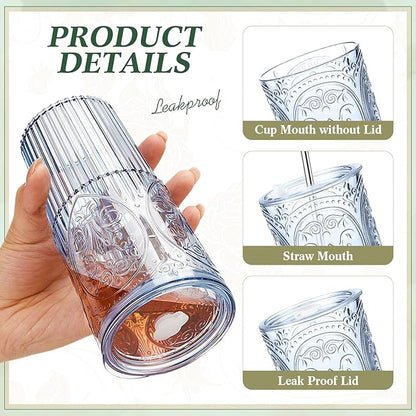 8 Set 20oz Vintage Plastic Tumbler - Image 3