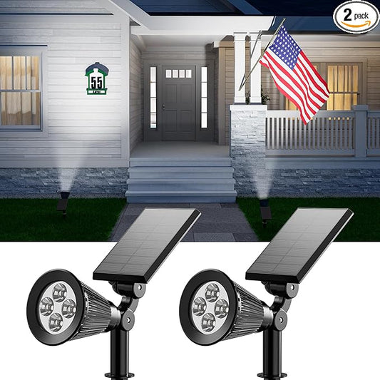 2 Pack Solar Spotlights Outdoor Waterproof by FALOVE