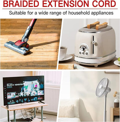 16/3 Braided Extension Cord 20 FT, Braided Extension Cord Flexible & Durable - Image 7