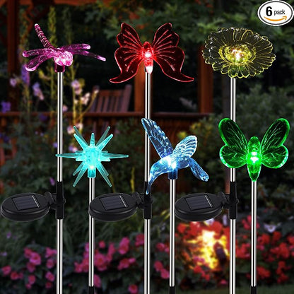 Glintoper 6 Pack Solar Garden Stake Lights Outdoor, Solar Butterfly Figurine by Glintoper