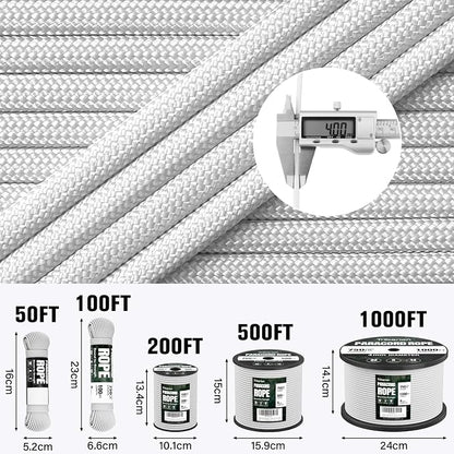 Paracord Rope 750 lb - 200ft 5/32" Parachute Cord 4MM 12-Strand para Cord - - Image 5