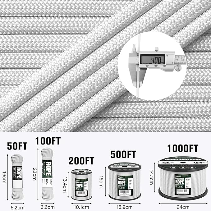 Paracord Rope 750 lb - 1000ft 5/32" Parachute Cord 4MM 12-Strand para Cord - - Image 2