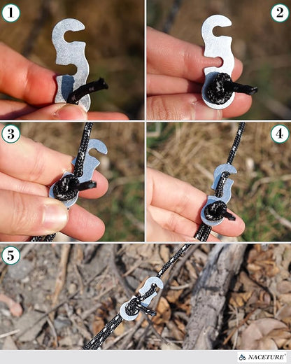 Rope Tensioner Aluminum Alloy Camping Tent Guyline Cord Adjuster Camping of Gear - Image 3