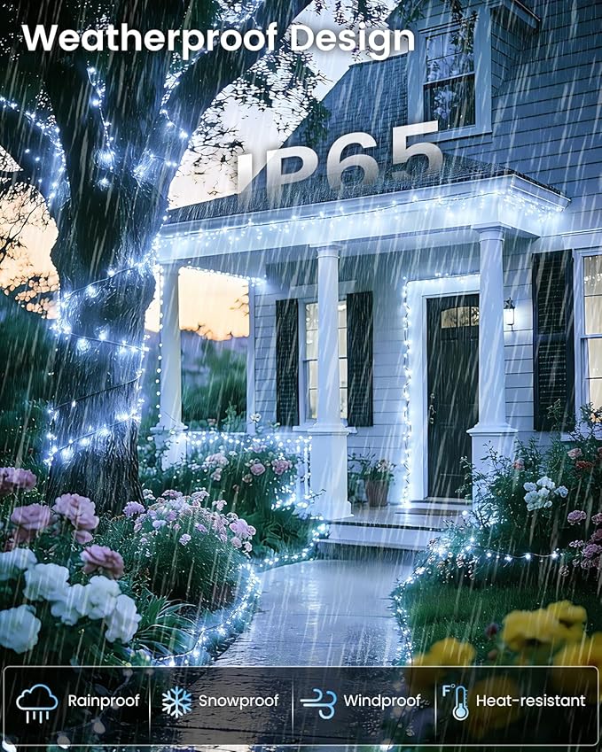 OZS 2PK 240LED Solar Sring Lights Outdoor Waterproof, Solar Christmas Lights - Image 4