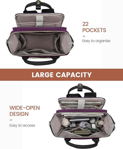 LOVEVOOK Laptop Backpack for Women, 15.6'' Waterproof Nurse Bag Teacher Work - Image 3