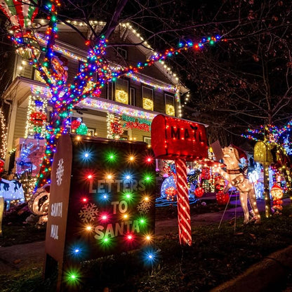 JMEXSUSS 600 LED Solar Christmas Lights Outdoor, 206.7 ft Multi Colored - Image 9