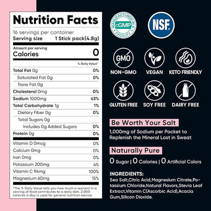 Venture Pal High Sodium Sugar Free Electrolytes Powder Packet, Zero Calories - Image 8