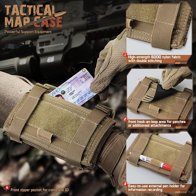LIVANS Map Case Tactical Arm Sleeve QB Wristband Map Pouch Tactical Armband - Image 2