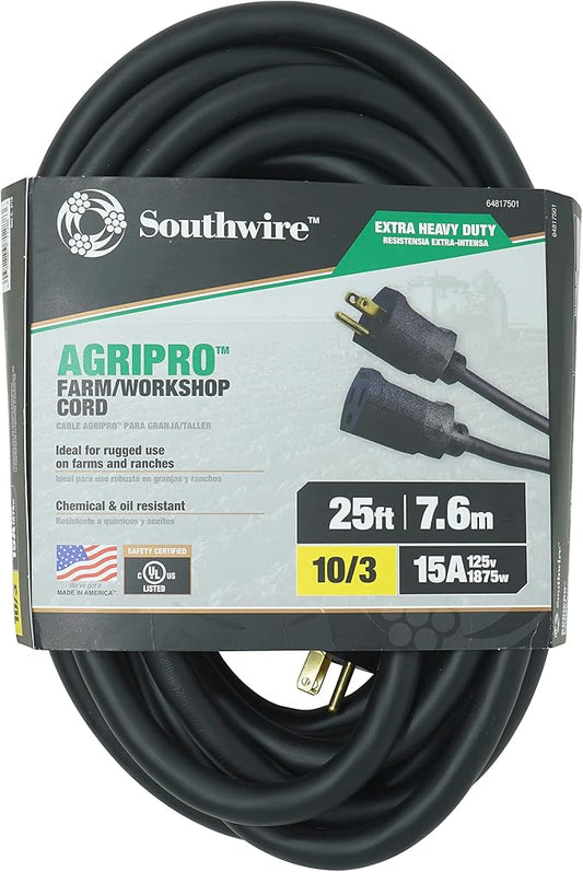 Southwire AGRIPRO 10/3 Extra Heavy Duty Extension Cord, Farm/Workshop Cord by Southwire