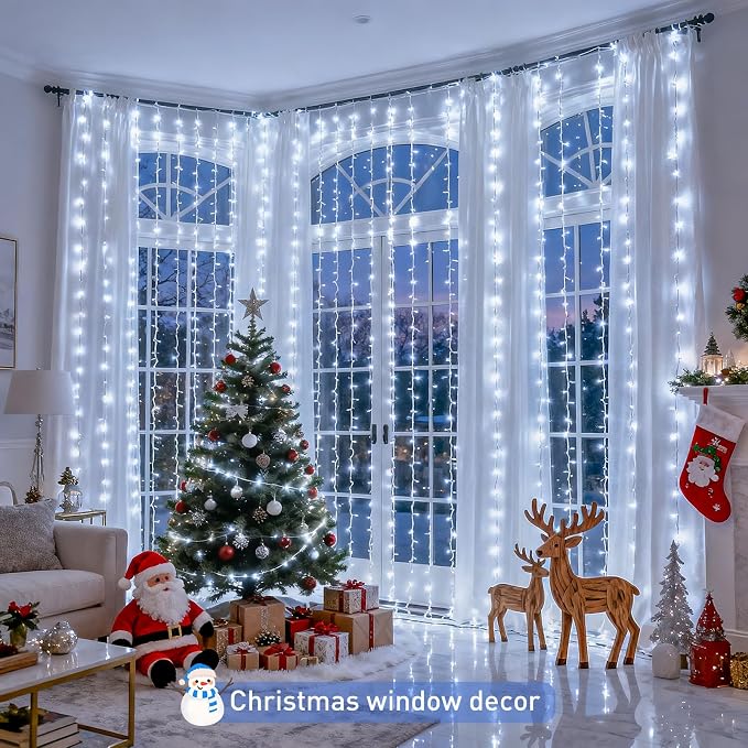 JMEXSUSS 9.5x29.5ft Curtain Lights Indoor Outdoor Decor - Image 7