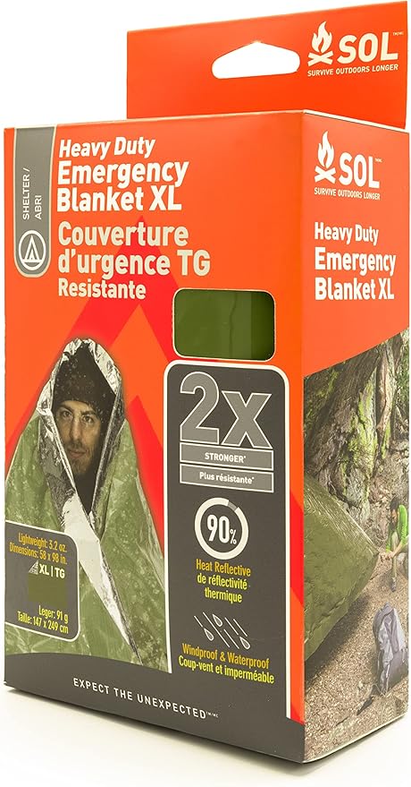 S.O.L. Survive Outdoors Longer 90% Heat Reflective Heavy-Duty Emergency Blanket - Image 4