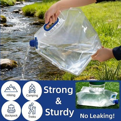AVLA 6 Pack Collapsible Water Container Bag, 1.5 Gal Clear Plastic Foldable - Image 5