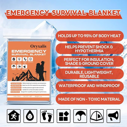 Emergency Mylar Thermal Blankets, Winter Car Emergency & Outdoor Camping - Image 4