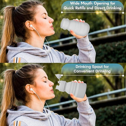 Collapsible Water Bottles 17oz, Odorless BPA-Free Silicone, Leak-Proof Foldable - Image 7