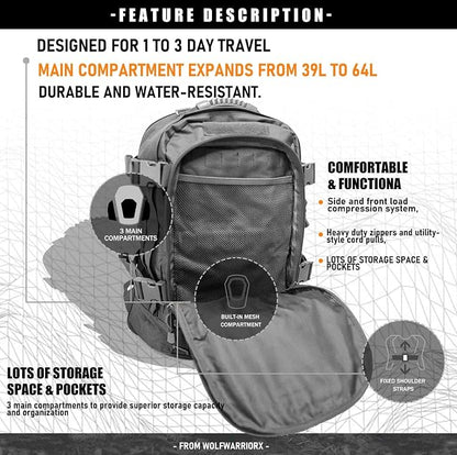 Miramrax Tactical Backpack Military Army Daypack - Image 6