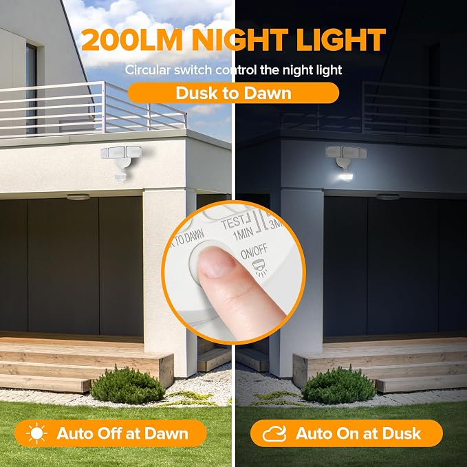 LUTEC 2 Pack 74W 8000 Lumen Motion Sensor Outdoor Lights, 5000K Daylight - Image 5