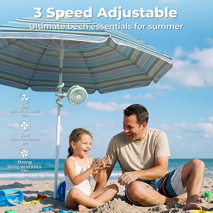 AMACOOL Battery Operated Stroller Fan, Baby Travel Essentials - Image 3