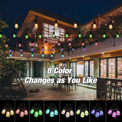 Auroraworld 48FT Solar RGB Outdoor String Lights, Dimmable Waterproof LED Patio - Image 4