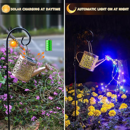 Solar Lights Outdoor Decorative, 2 Pack Metal Solar Watering Can Lights - Image 5