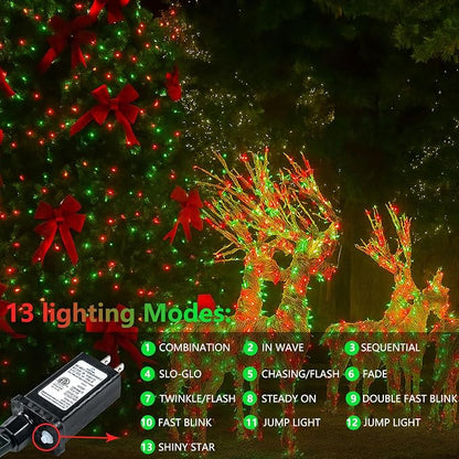 Upgraded Connectable 200 LED Christmas String Lights Outdoor Indoor, 66FT Red - Image 3
