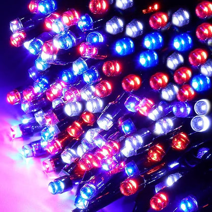 HOME LIGHTING 200 LED 66FT Fairy String Lights, July 4th Patriotic Light - Image 3