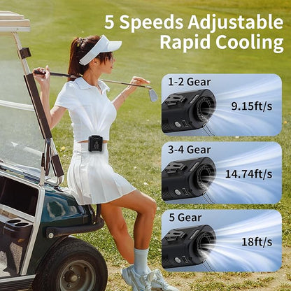 Socool 10000mAh Portable Waist Fan Clip on Wearable Belt Personal Fan - Image 2