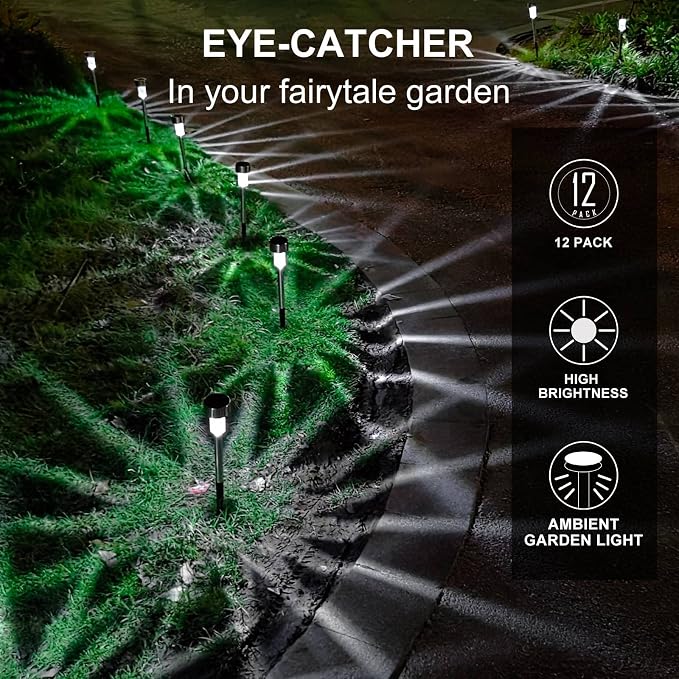 Dream Master Solar Lights Outdoor Waterproof, Stainless Steel LED Landscape - Image 4
