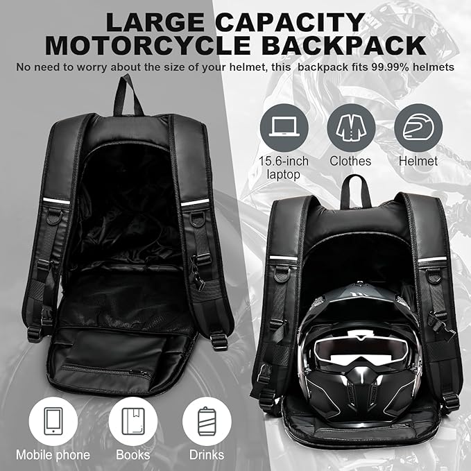 Motorcycle Helmet Backpack, Luggage Backpack - Image 4