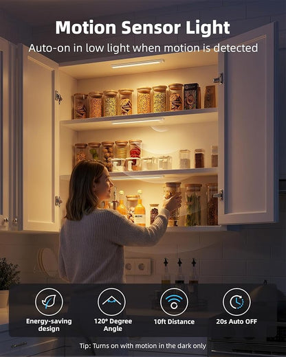 6-Pack Under Cabinet Lighting Wireless, LED Motion Sensor Light Indoor - Image 2