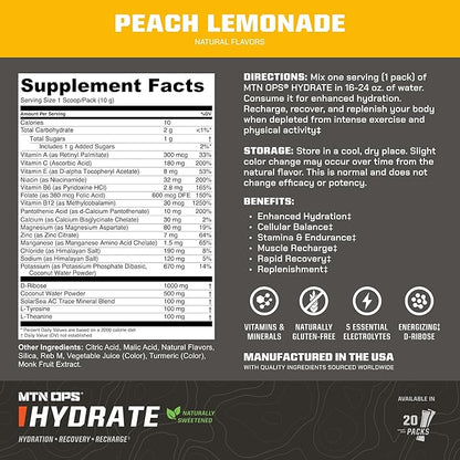 MTN OPS Hydrate Low Sugar Electrolyte Powder Drink Mix - Image 3