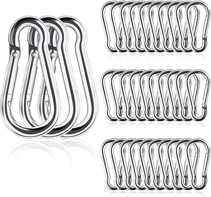 Small Carabiner Clip, M4 Stainless Steel Spring Snap Hook Heavy Duty, Locking by DF+DUALFERV
