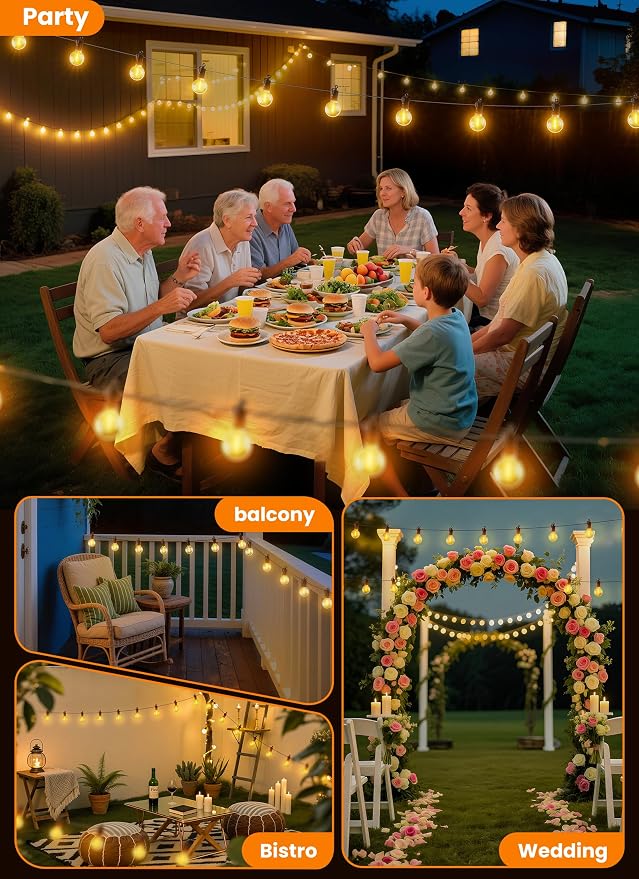 Outdoor String Patio Lights, 150FT 75 LED Patio Lights Waterproof, Connectable - Image 5
