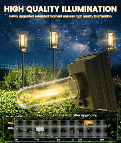 6 Pack Solar Pathway Lights Outdoor, Taller Bright Solar Path Lights Waterproof - Image 5