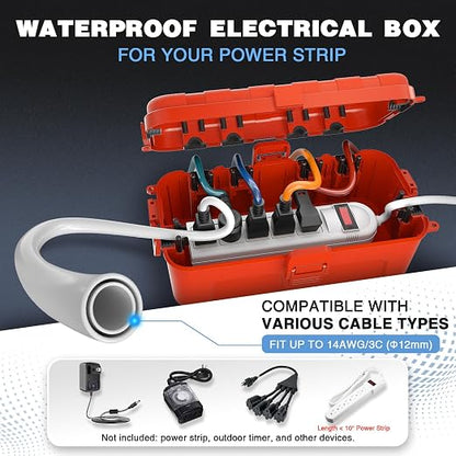 Flemoon Outdoor Electrical Box Waterproof, Medium Weatherproof Electrical Box - Image 2