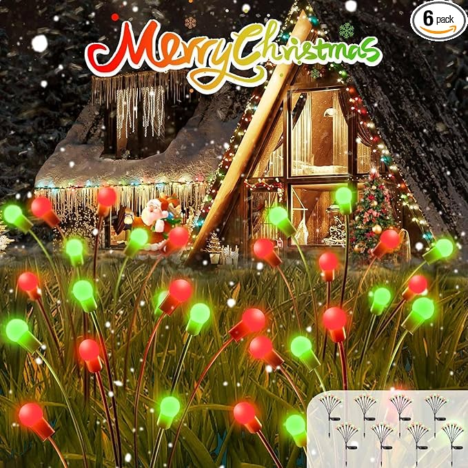 OZS 6Pack Total 48LED Solar Garden Lights Christmas Fairy Outdoor by OZS