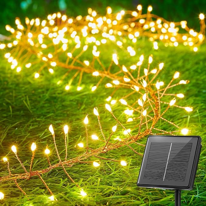 Brightown Solar String Lights for Outside, 19.6Ft 240 LED Solar String Lights by Brightown