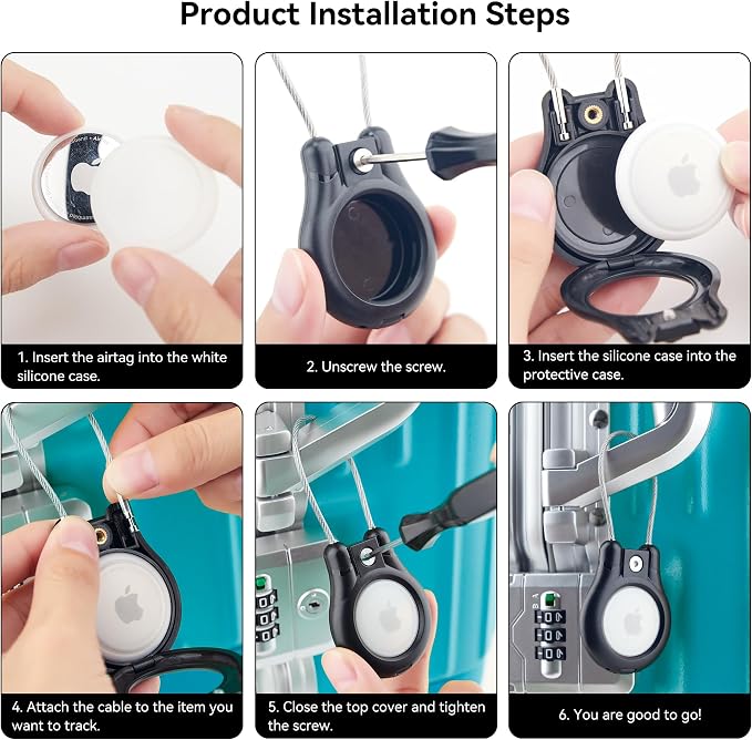 IPX8 Waterproof for AirTag Keychain Holder, Compatible - Image 8