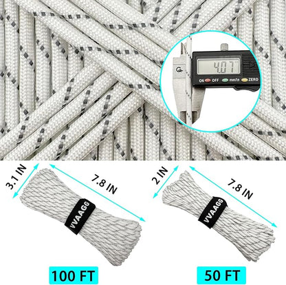 VVAAGG Reflective Paracord Rope 100FT, 7 Strand Nylon para Cord Lanyard Utility - Image 4