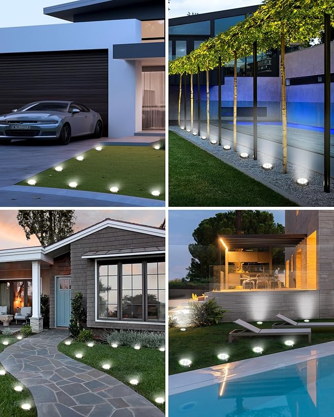 btfarm 24 Pack Solar Lights Outdoor, 8 LED Solar Ground Lights IP65 Waterproof - Image 5