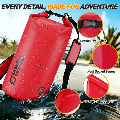 Waterproof Dry Bag, 5L/10L/20L/30L/40L Roll Top Lightweight Storage Backpack - Image 4