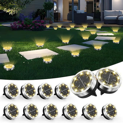Solar Ground Lights Outdoor, 12 Pack Solar Lights Outdoor Waterproof, Mini Flat by Unknown