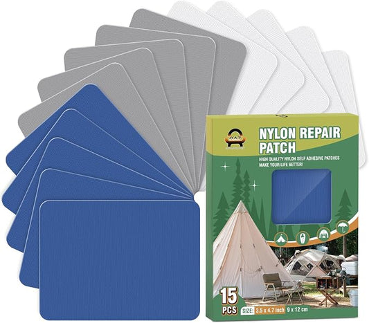 OAZ 15 Pieces 3.5 x 4.7 inch Nylon Repair Patches Nylon Fabric Patch by OAZ