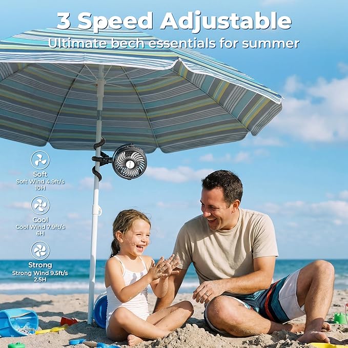 AMACOOL Battery Operated Stroller Fan, Baby Travel Essentials - Image 3