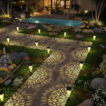 gardencave 6 Pack Solar Lights Outdoor Garden Decorative Mandala Solar Pathway - Image 5