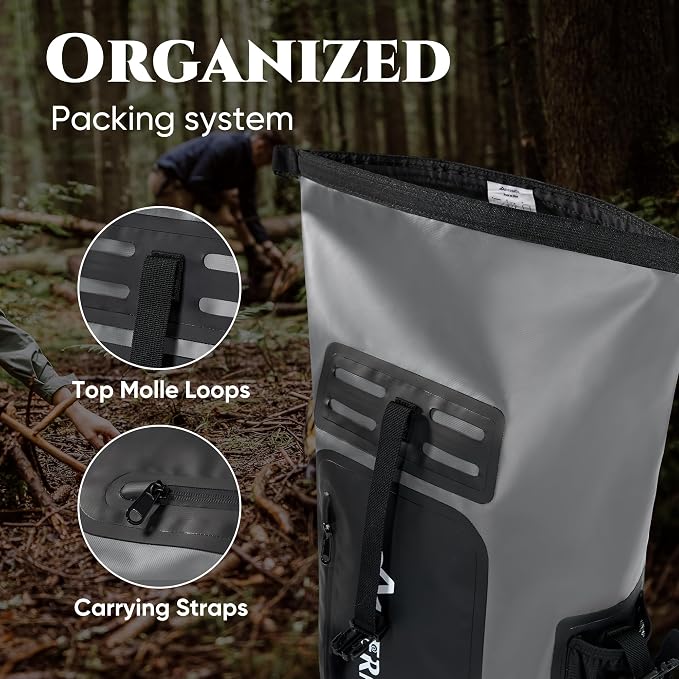 Waterproof Dry Bag with Waterproof Phone Case and small waterproof Bag Grey - Image 6
